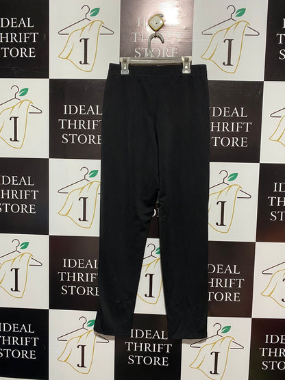 SHEIN|M|WAIST 27|Women's Black Ankle Pants with Pearl Hem Embellishment