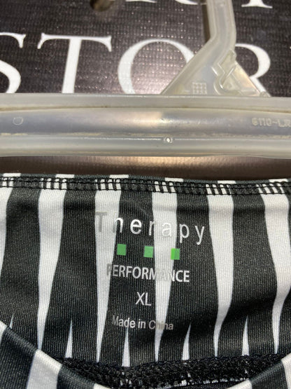 THERAPY|XL|WAIST 27|Women's Black & White Patterned Athletic Capri Leggings