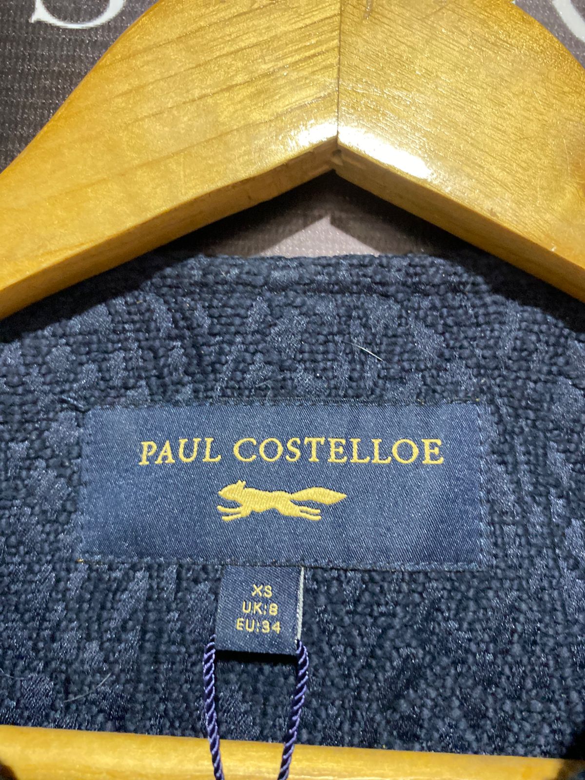 PAUL COSTELLOE|XS|BUST 17|navy blue cropped jackets