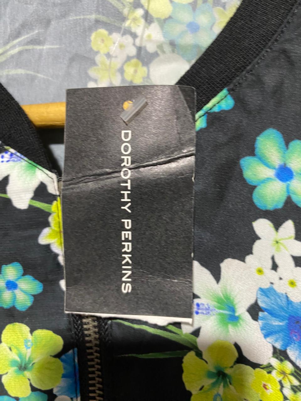 DOROTHY PERKINS|M|BUST 20|Black Floral Bomber Jacket