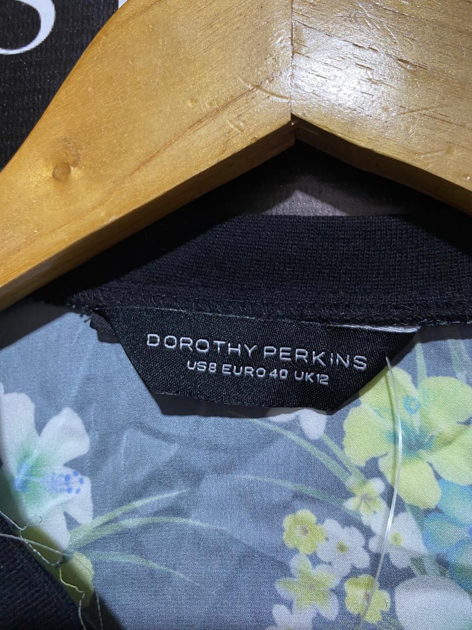 DOROTHY PERKINS|M|BUST 20|Black Floral Bomber Jacket