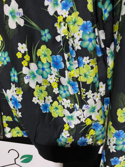 DOROTHY PERKINS|M|BUST 20|Black Floral Bomber Jacket