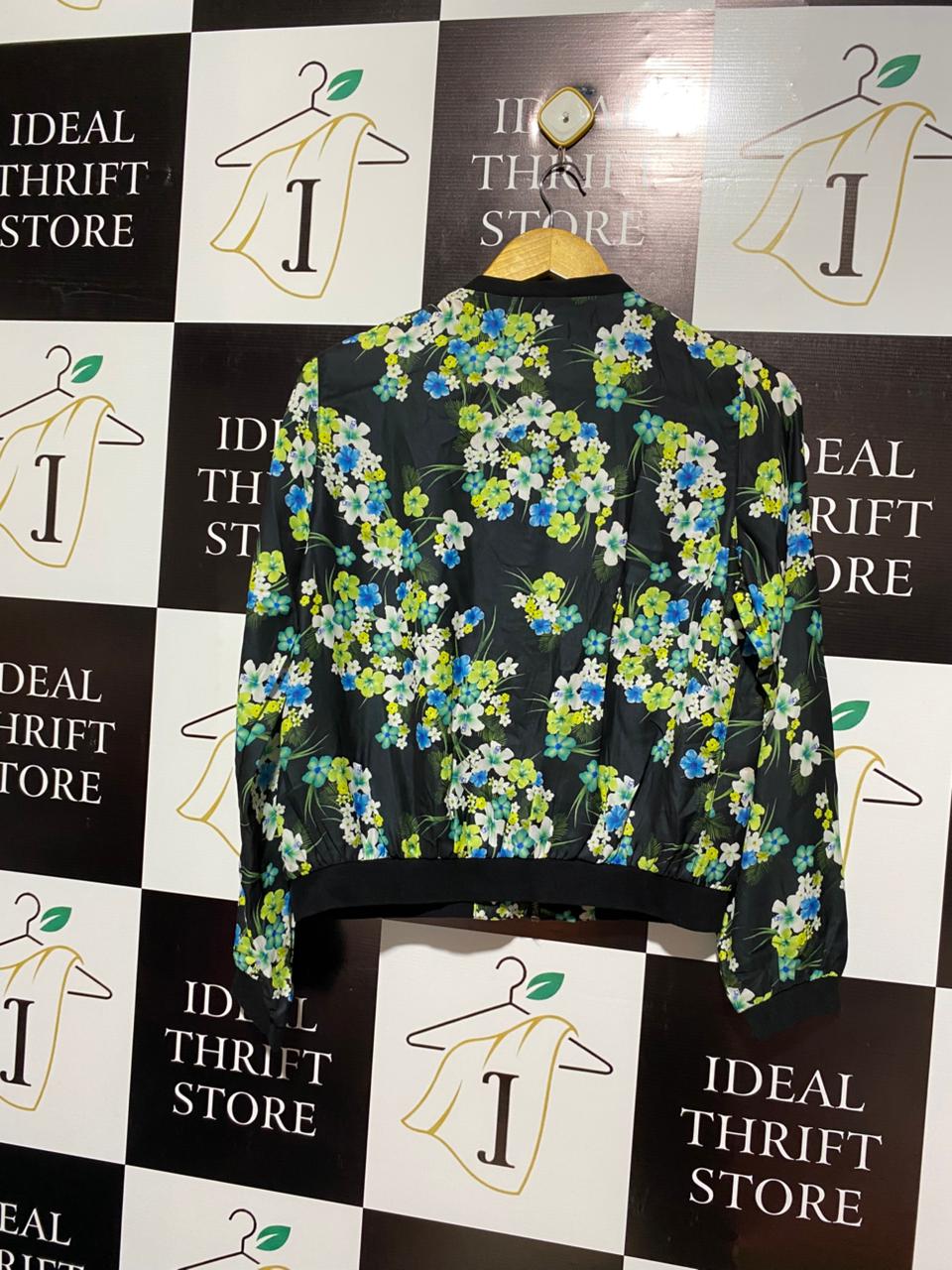 DOROTHY PERKINS|M|BUST 20|Black Floral Bomber Jacket