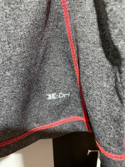 RBX PERFORMANCE|XL|BUST 19|grey long-sleeve athletic shirt with bright pink contrast stitching