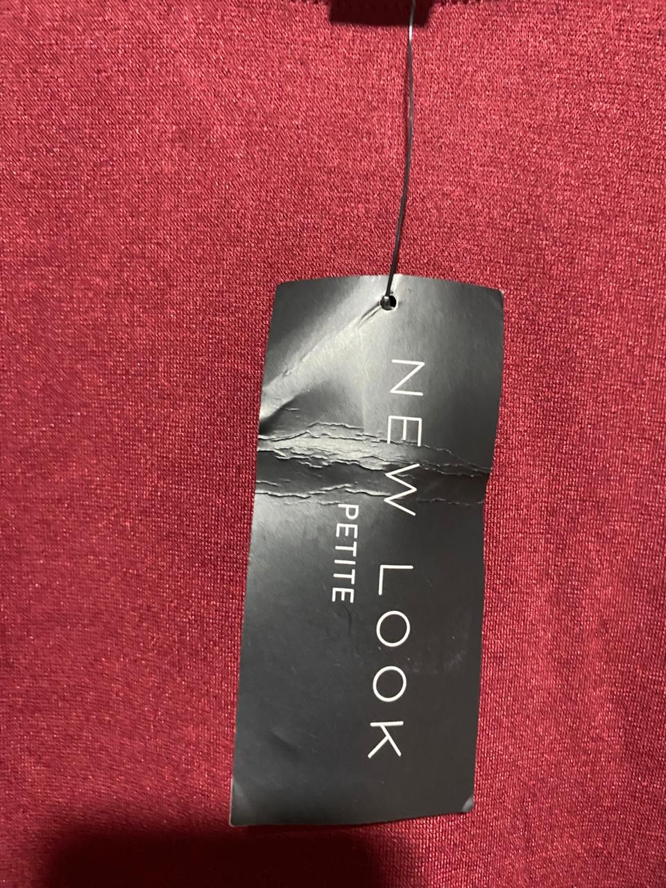 NEW LOOK PETITE|M|BUST 19|burgundy crepe mini tunic dress