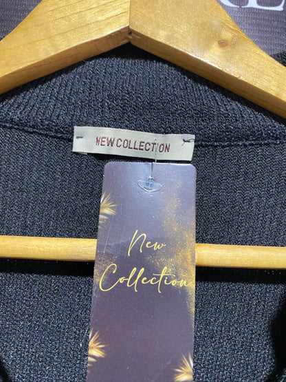 NEW COLLECTION|XL|BUST 23|Black Long-Sleeve Textured Polo Shirt