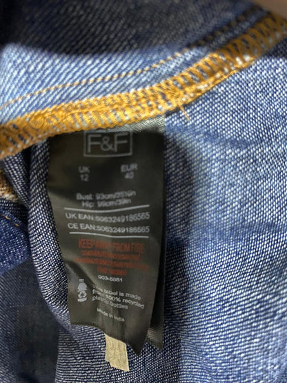 F&F|M|BUST 26|Oversized Long Denim Shirt With a Matching Belt