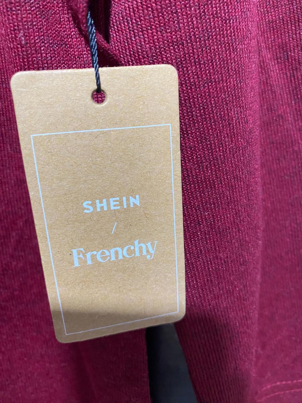 SHEIN|L|BUST 20| Burgundy Long-Sleeve Tunic Top
