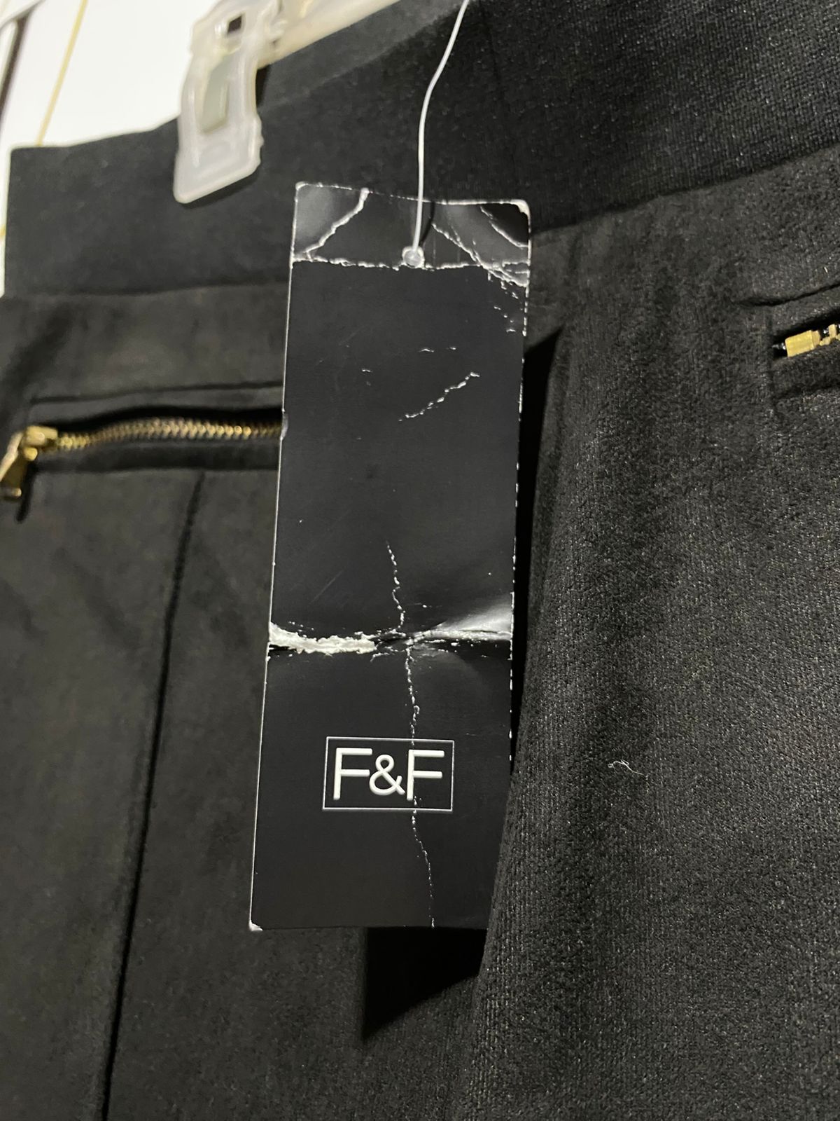 F&F |M| WAIST 28|Black Pants with Gold Zip Pockets
