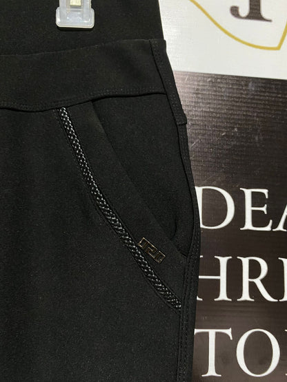 YU & ME |M|WAIST 28| Women's Slim Fit Pants with Faux Front Zippers