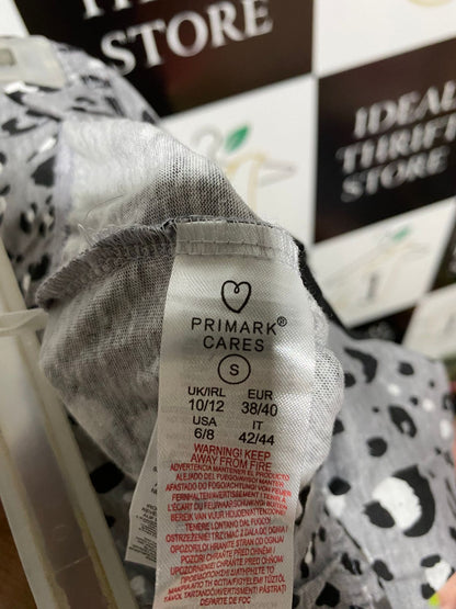 PRIMARK CARE |S| WAIST 32| Grey and Black Leopard Print Pajama Bottoms