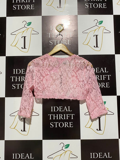 JUSDEPOM |S\M| BUST 17| Women's Sheer Floral Lace Open Front Shrug