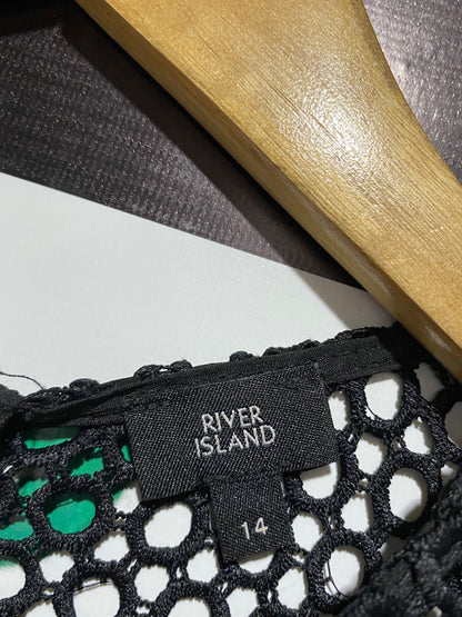 RIVER ISLAND |L| BUST 18| Divine Avenue Black & White Lace Cocktail Dress