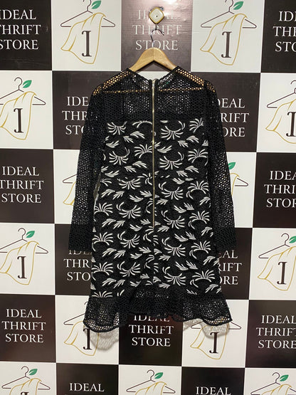 RIVER ISLAND |L| BUST 18| Divine Avenue Black & White Lace Cocktail Dress