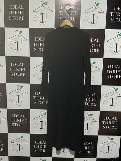 PRIMARK |L| BUST 18| Black, Long-Sleeved, High-Neck Midi Dress