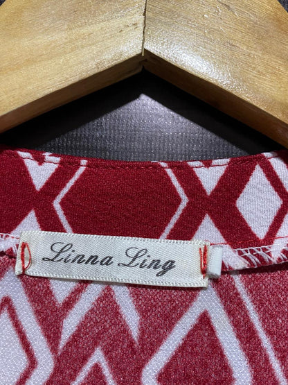 LINNA LING|L|BUST 19| C5| Red Diamond Maxi Dress