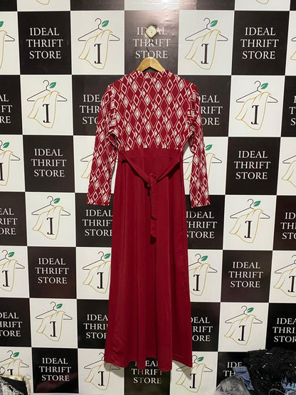 LINNA LING|L|BUST 19| C5| Red Diamond Maxi Dress