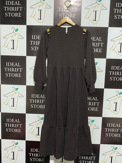 RIVER ISLAND |M| BUST 16|  Black Tiered Maxi Dress