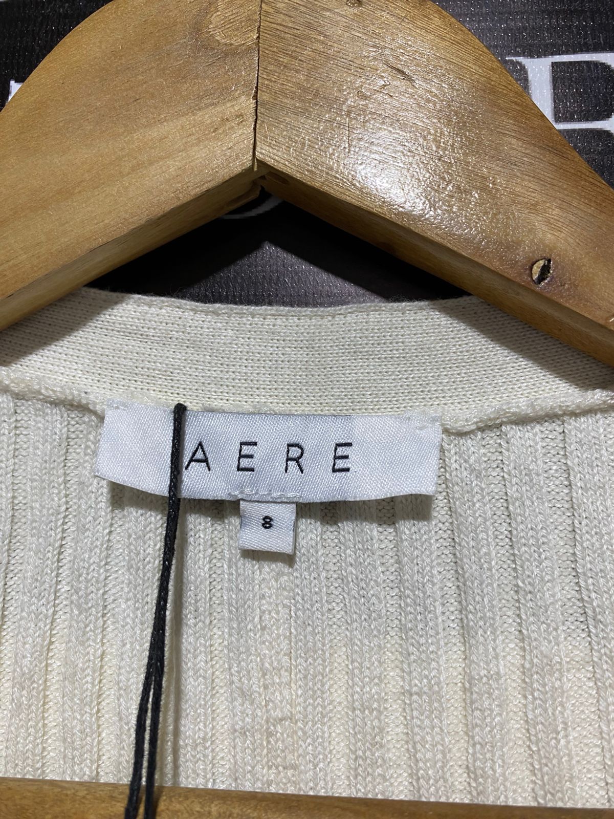 AERE |S| BUST 14| Cream Ribbed Button-Front Maxi Dress