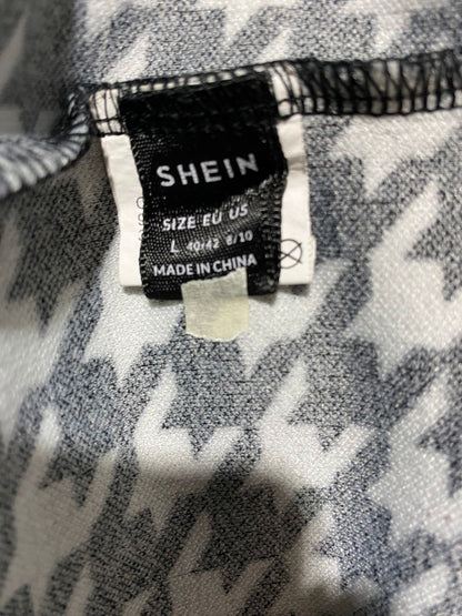 SHEIN |L| BUST 18| C3|  Black and White Houndstooth Midi Dress