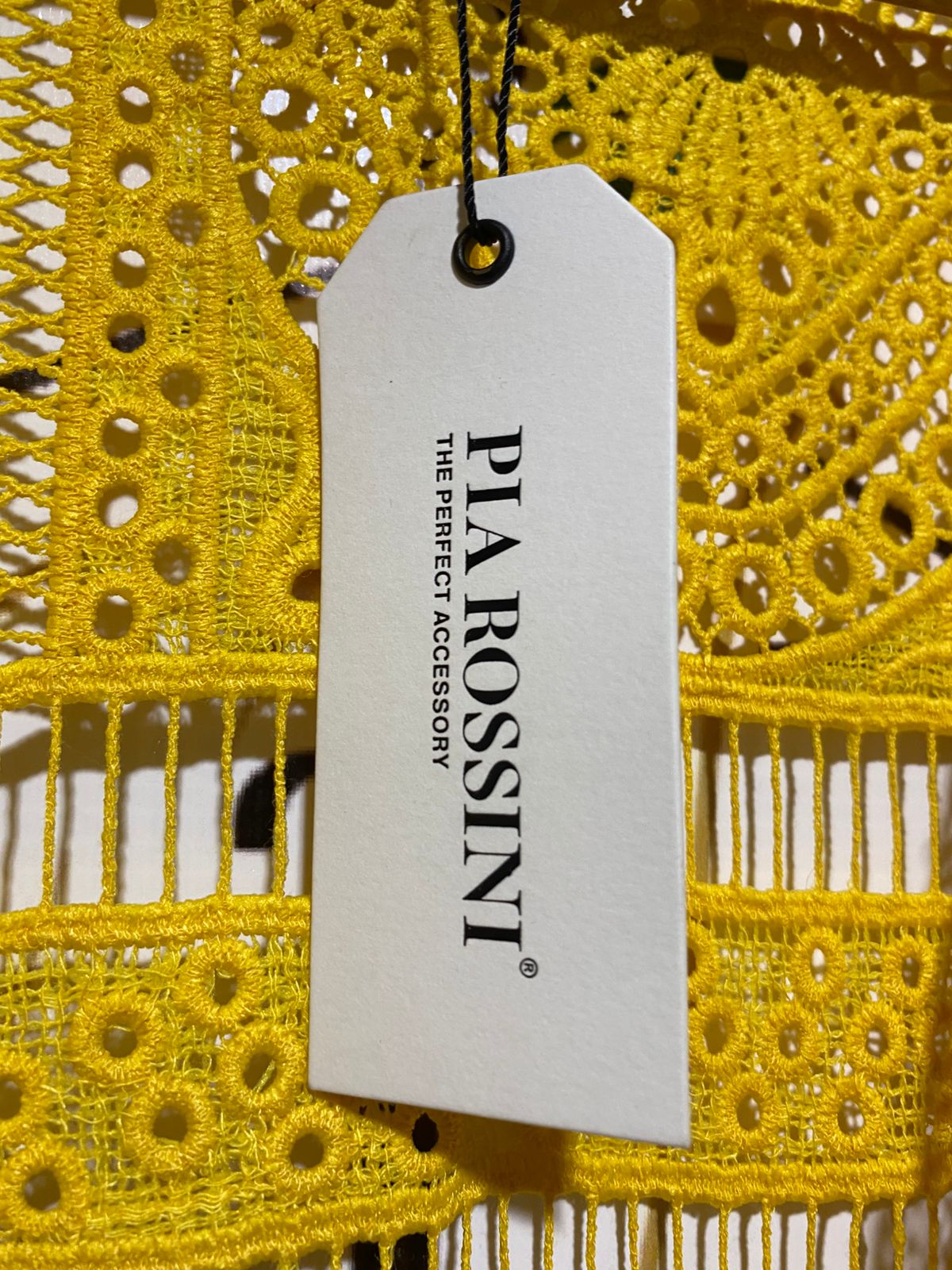 PIA ROSSINI |L| BUST 20|  Akharnai Yellow Crocheted Lace Kimono
