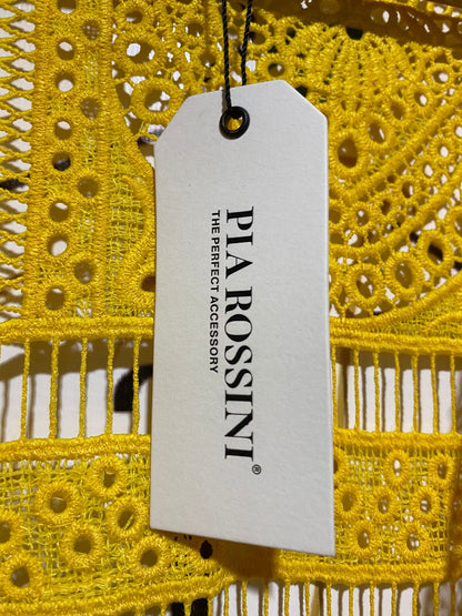 PIA ROSSINI |L| BUST 20|  Akharnai Yellow Crocheted Lace Kimono