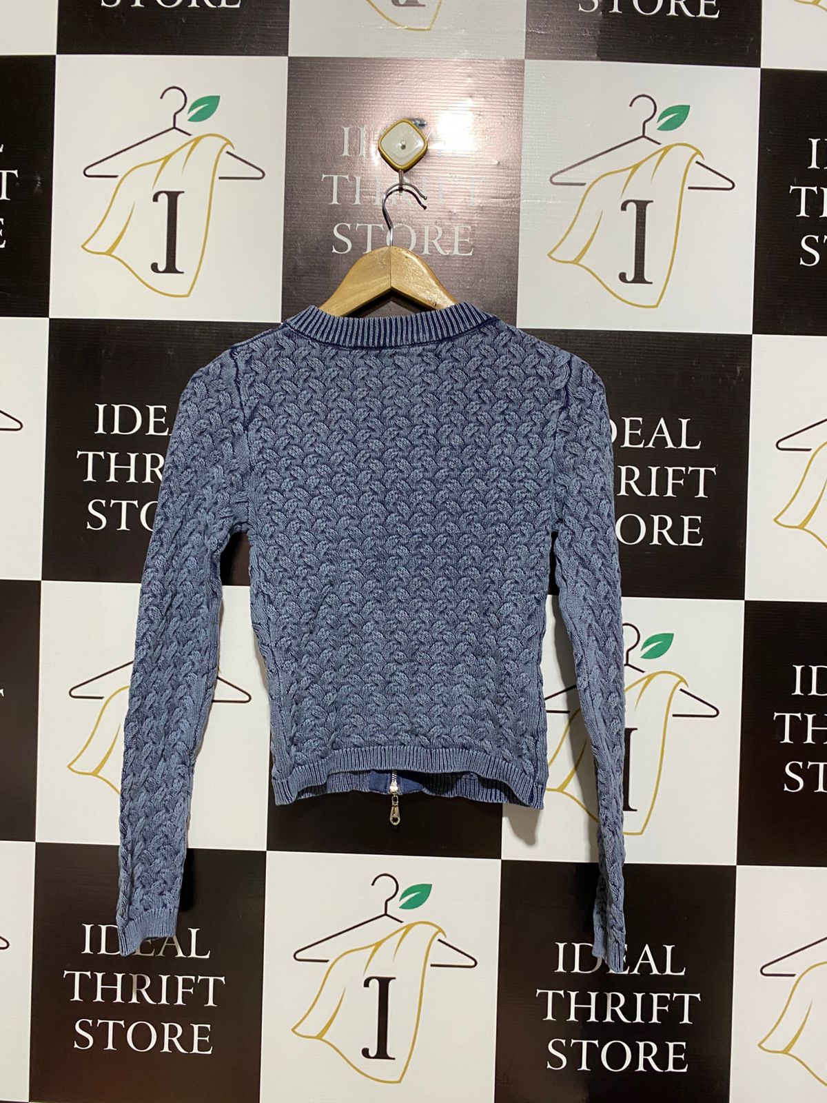 PRETTYLITTLETHING PETITE |XS\S| BUST 16| Petite Blue Cable Knit Jacket