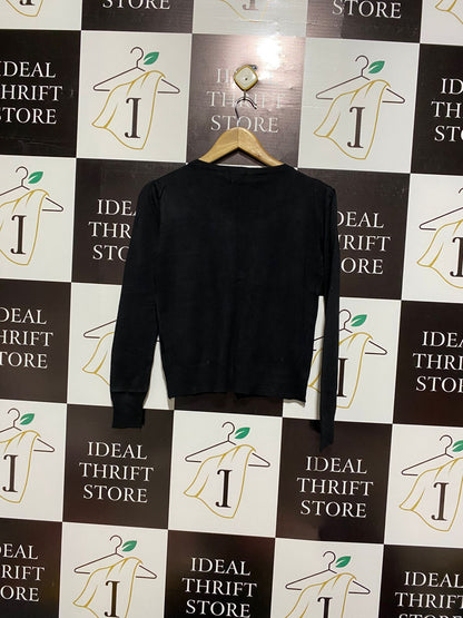 DAVIVA |M\L| BUST 17| black cardigan featuring rhinestone