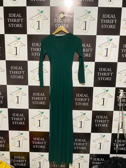 PRETTYLITTLETHING |XS\S| BIST 13| emerald green or hunter green wrap-style maxi or midi dress