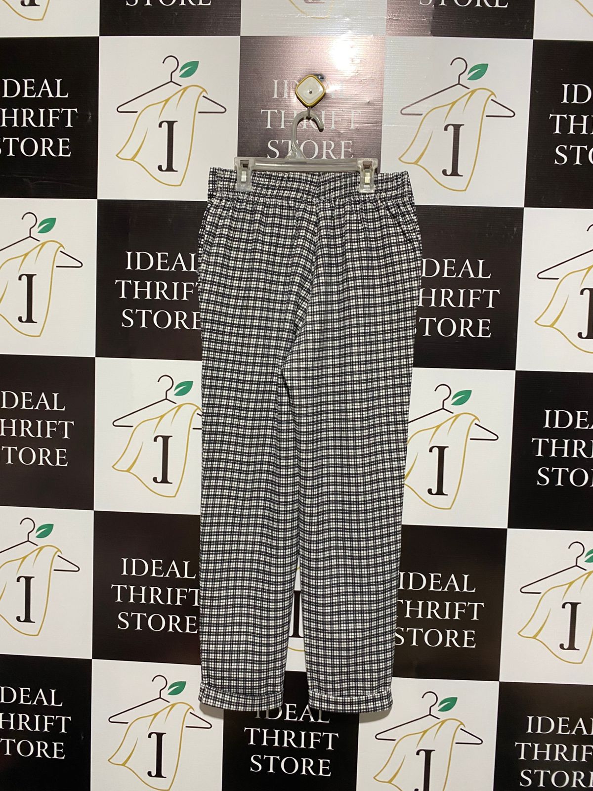 PRIMARK |M| WAIST 28| black and white checked trousers