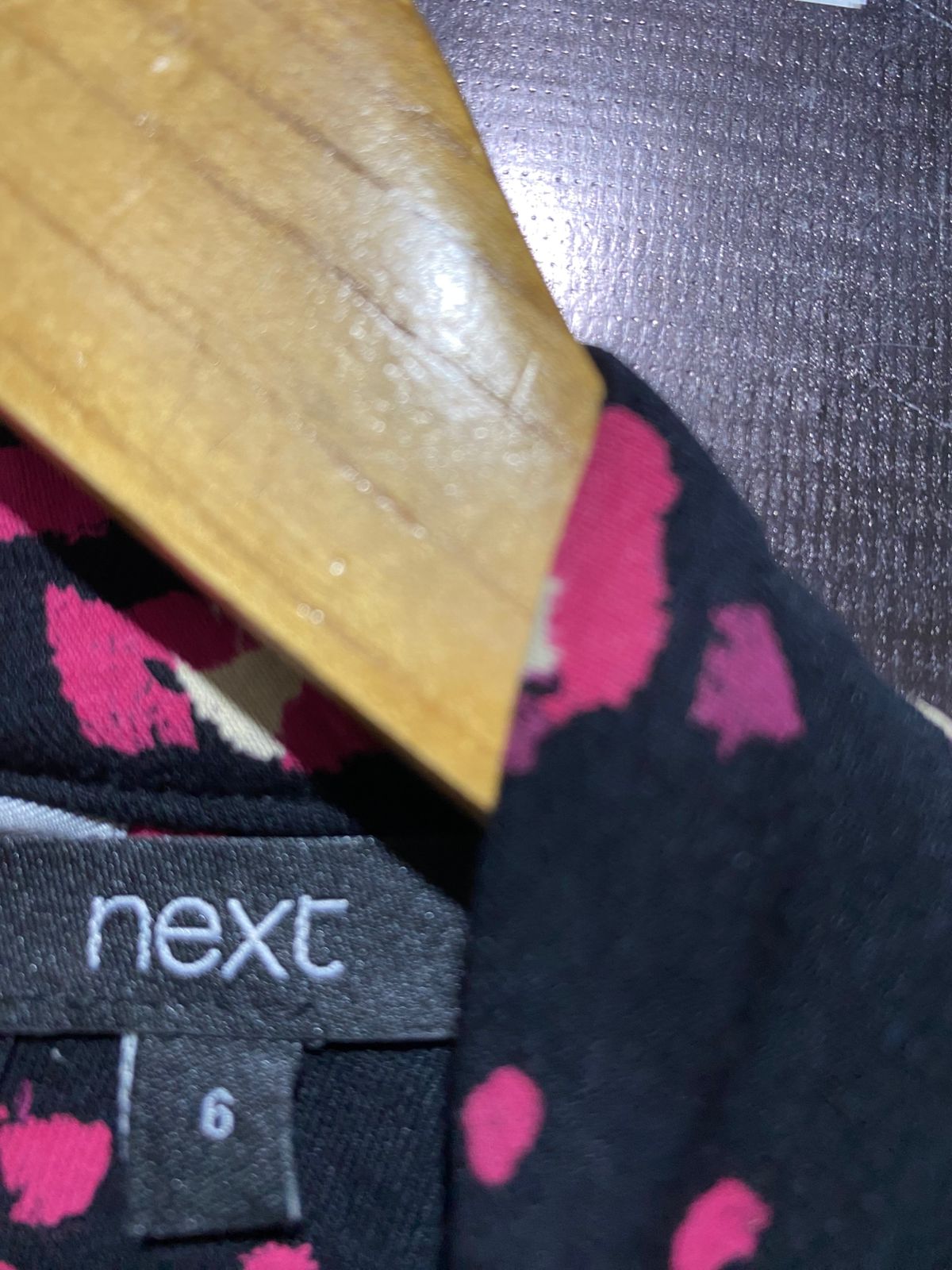 NEXT |XS\S| BUST 17|C5| Black & Pink Floral Patchwork Print Long Sleeve Midi Dress
