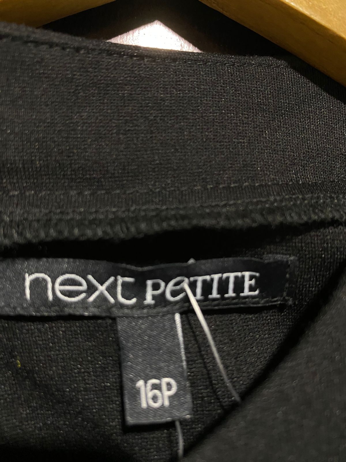 NEXT PETITE |L| BUST 18| black short-sleeve t-shirt dress with a tie waist