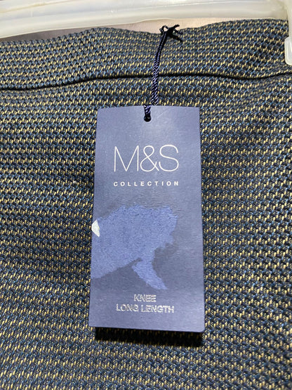 M&S COLLECTION |L\XL| WAIST 34| Black and White Checked Pencil Skirt