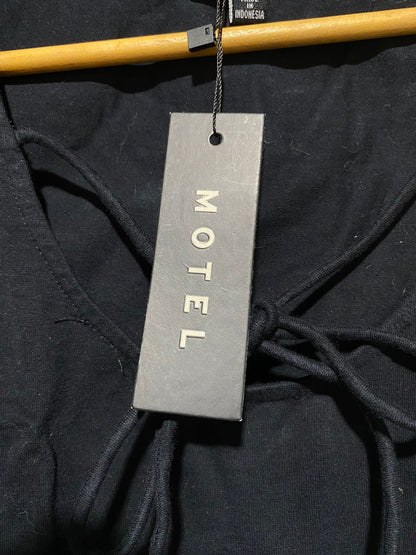 MOTEL |XS| BUST 14| black long-sleeve crop top