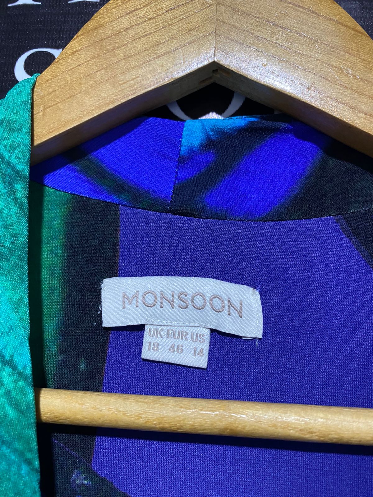 MONSOON |XL|BUST 20|  Allessandra Green Blue Butterfly Maxi Dress