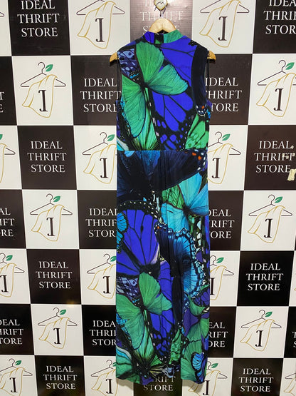 MONSOON |XL|BUST 20|  Allessandra Green Blue Butterfly Maxi Dress