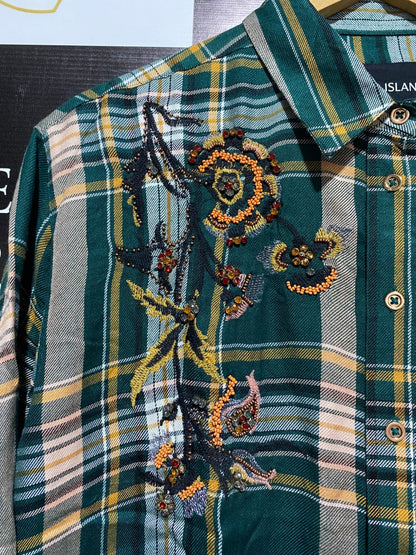 RIVER ISLAND |L\XL| BUST 23| Oversized Green Plaid Flannel Shirt