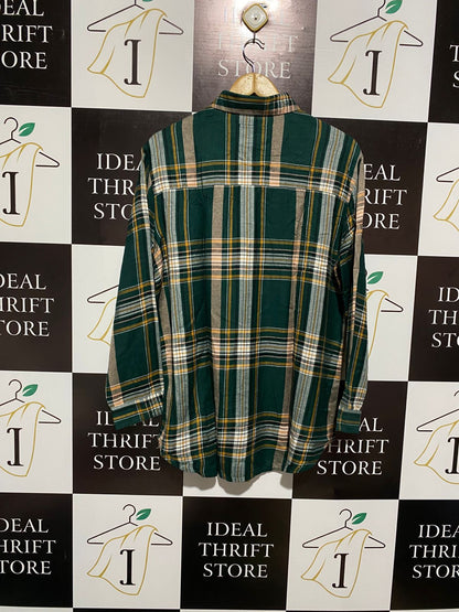 RIVER ISLAND |L\XL| BUST 23| Oversized Green Plaid Flannel Shirt