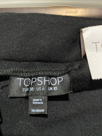 TOP SHOP |M| WAIST 28| Black Mid-Rise Flare Suit Trousers