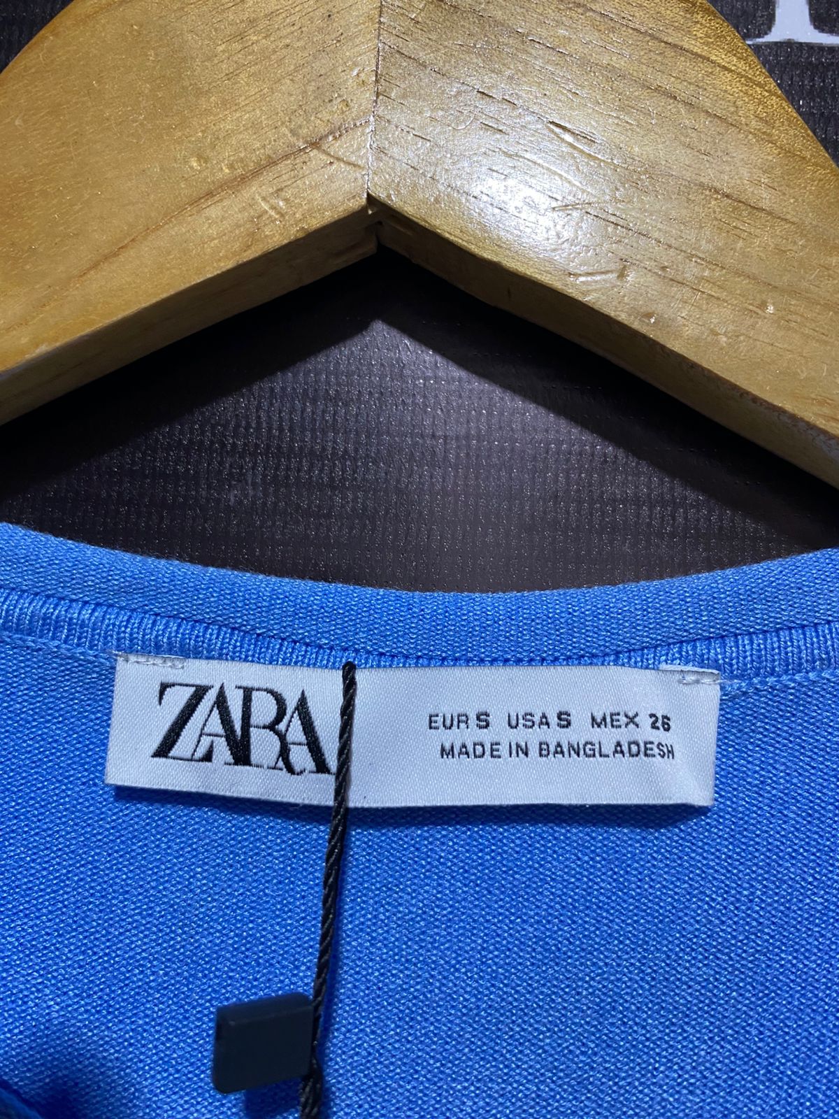 ZARA |S| BUST 14| Blue Short-Sleeve Knit Top