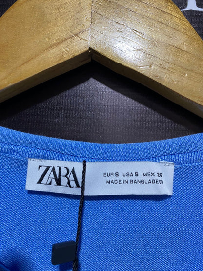 ZARA |S| BUST 14| Blue Short-Sleeve Knit Top