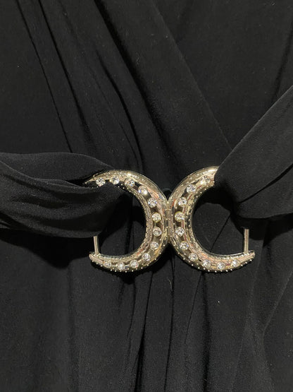 ALOICIA |M| BUST 16| Black Sleeveless Wrap Dress