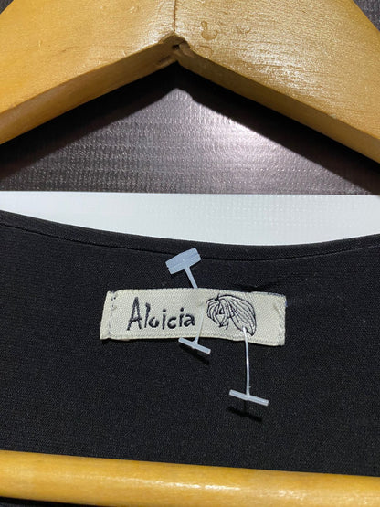 ALOICIA |M| BUST 16| Black Sleeveless Wrap Dress