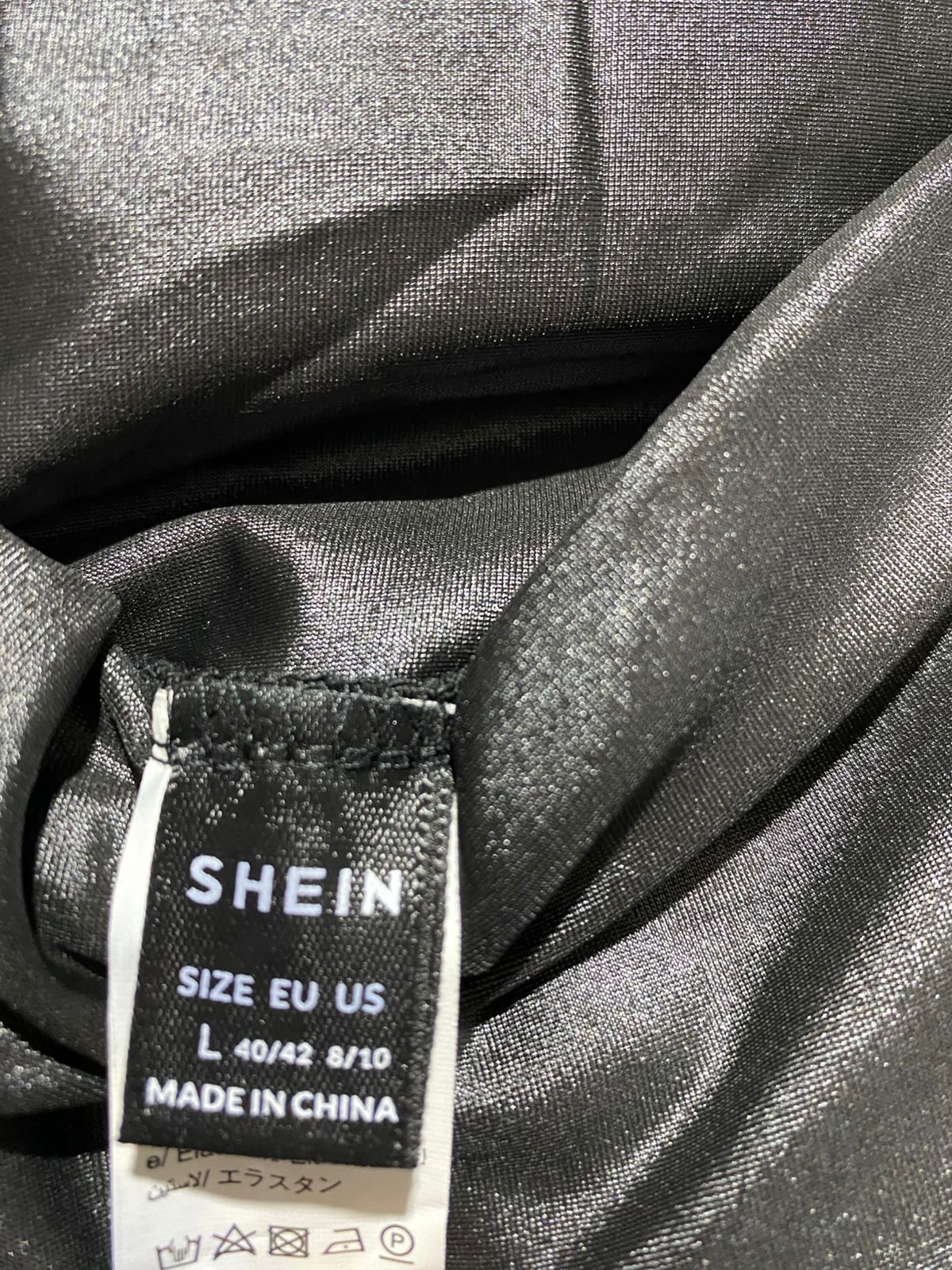 SHEIN |L| WAIST 28| High-Waisted, Black Faux-Leather Leggings