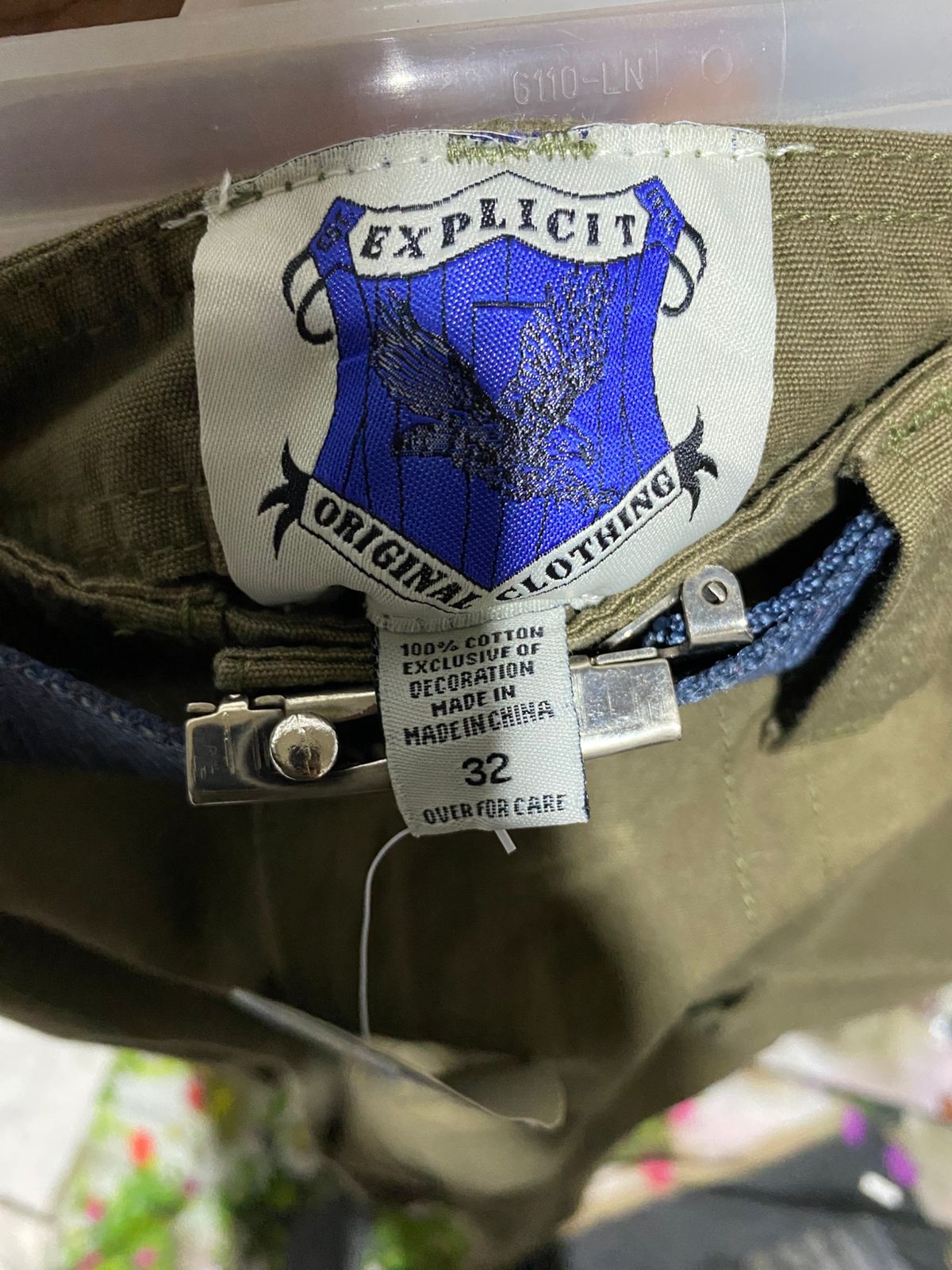 EXPLICIT |M| WAIST 32| Olive Green Wide-Leg Cargo Pants