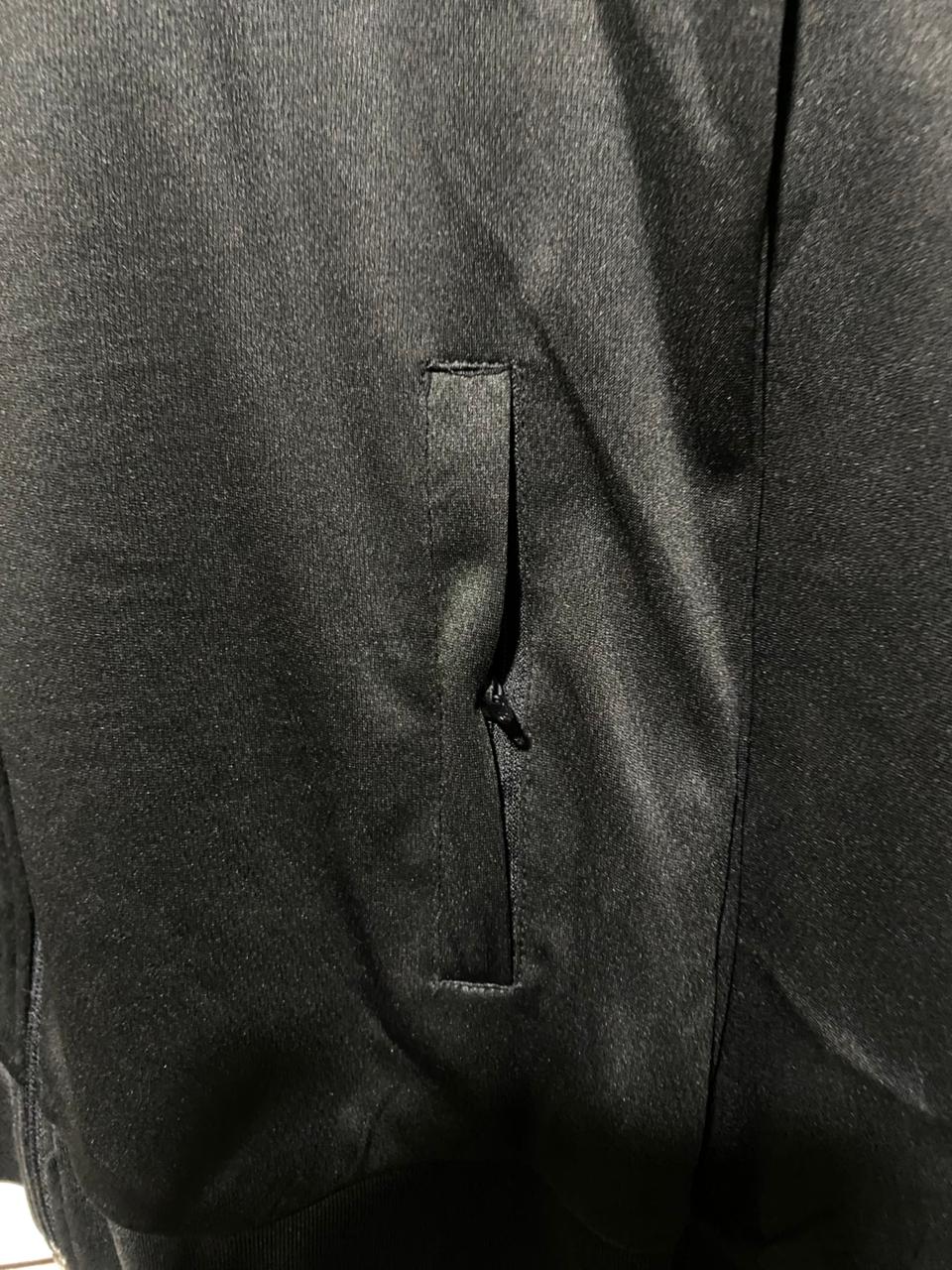 WORK OUT |S/M| BUST 19| Black And Grey Full-Zip Track Jacket