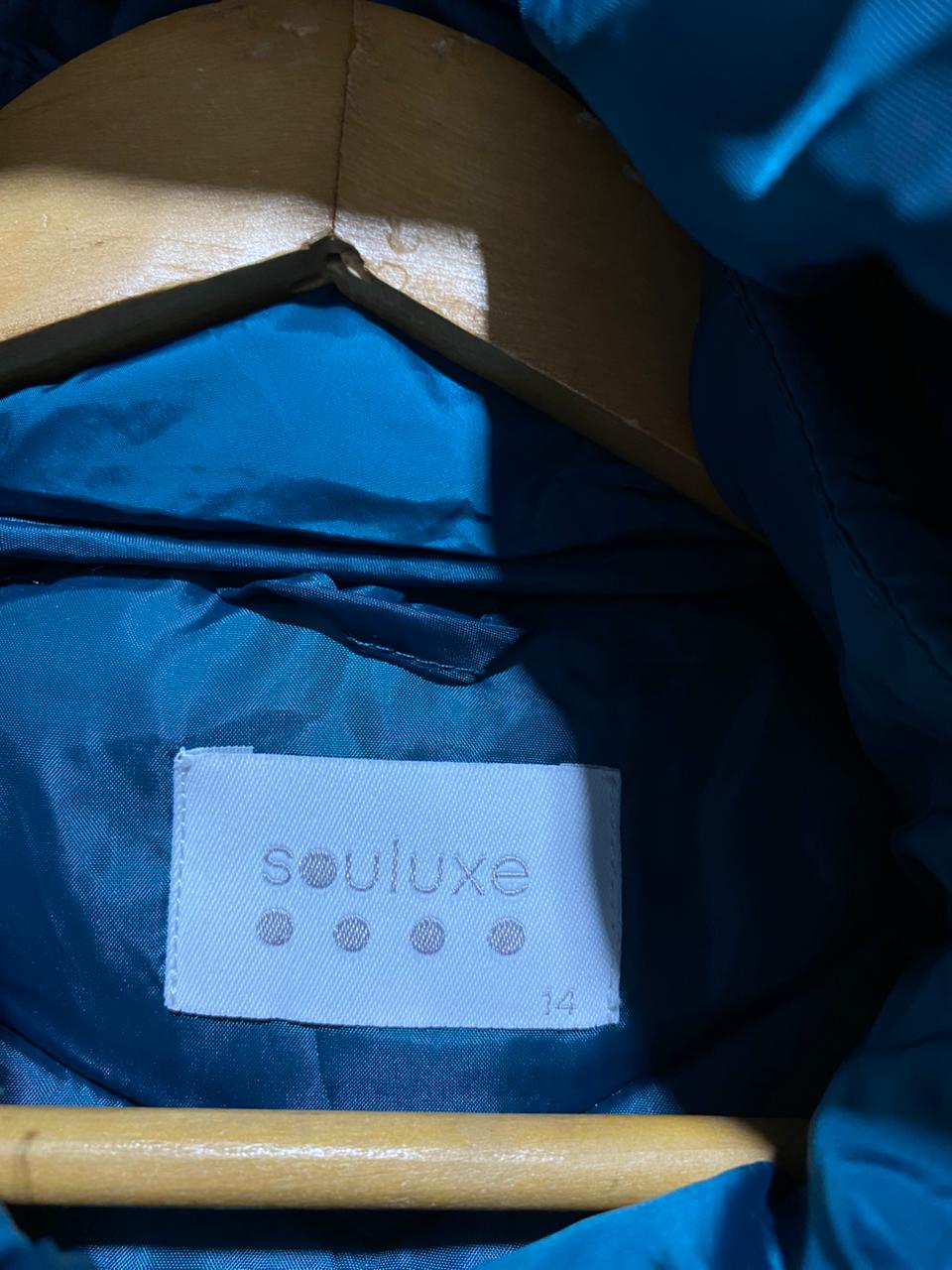 SOULUXE |S/M| BUST 19| Dark Teal Hooded Sports Gilet