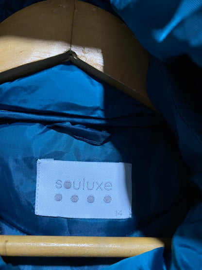 SOULUXE |S/M| BUST 19| Dark Teal Hooded Sports Gilet
