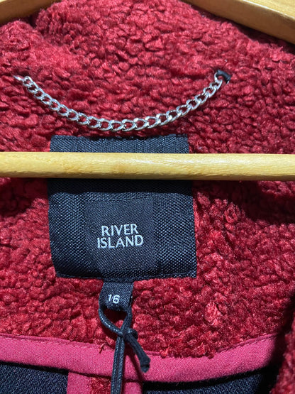 RIVER ISLAND |L/XL| BUST 23|  Longline Borg Coat