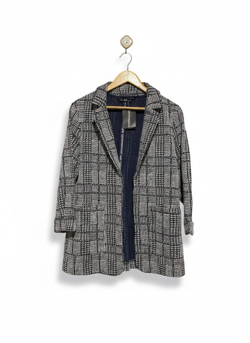 F&F| L |BUST 22|Plaid Knit Blazer